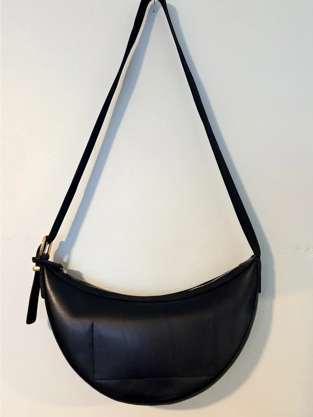 Madewell Black Crescent Leather Crossbody Bag - Women's Shoulder Bag